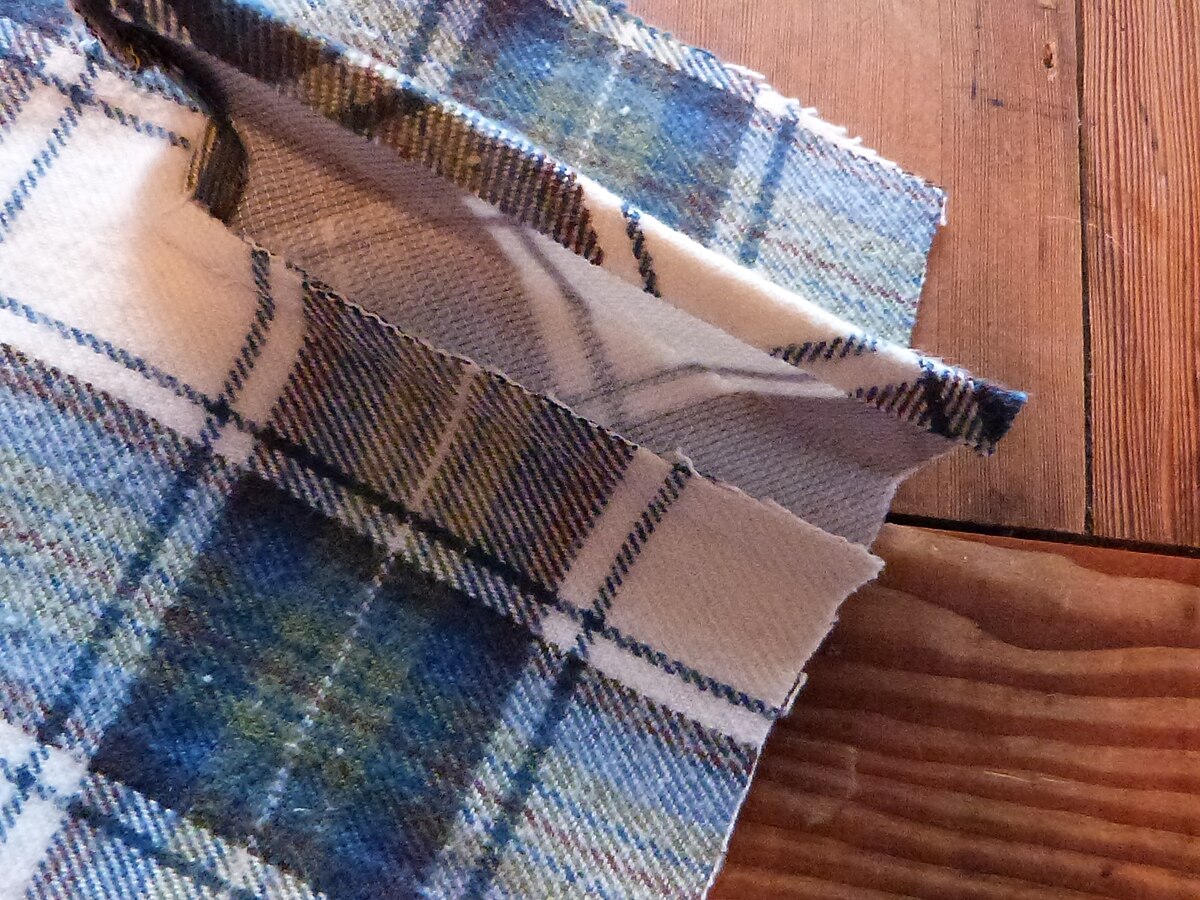 Brushed flannel fabric in a check pattern